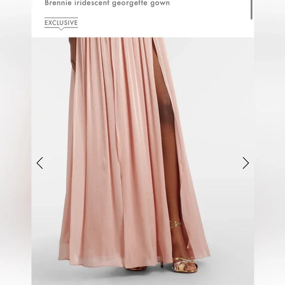 Costarellos Brennie Iridescent Georgette Gown Green NO BELT size FR38 US6